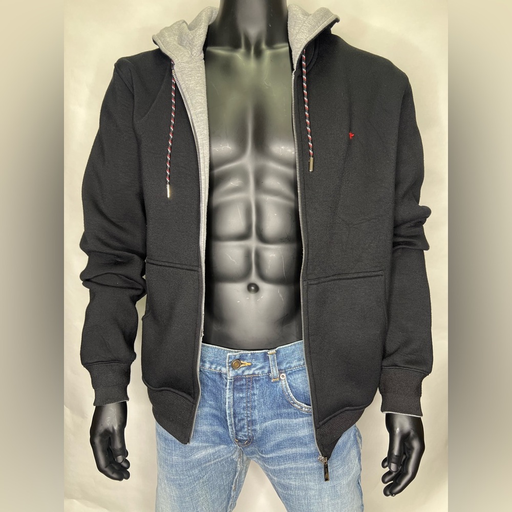 Christian Dior Bee Accent Homme Black Gray Zip Up Hoody Sweater Hoodie